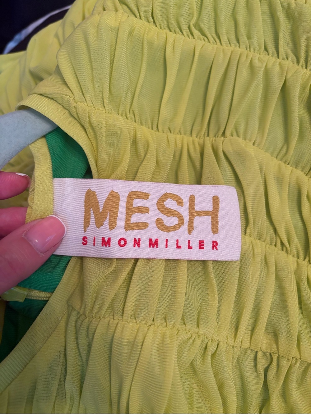 Simon Miller Chartreuse Ruched Midi Dress